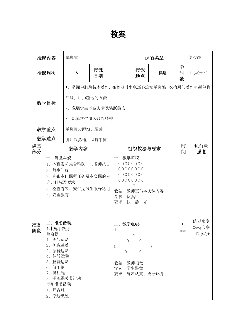 体育与健康人教1～2年级全一册单脚跳教案.doc第1页