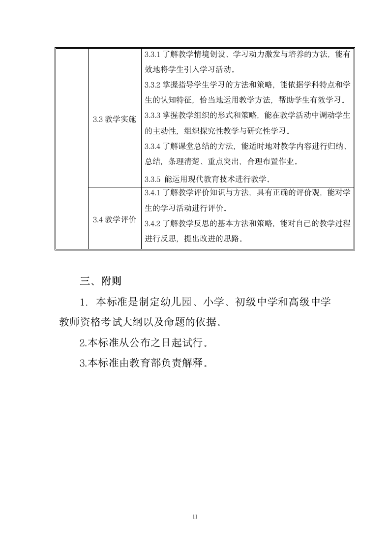 中小学和幼儿园教师资格考试标准大纲第12页