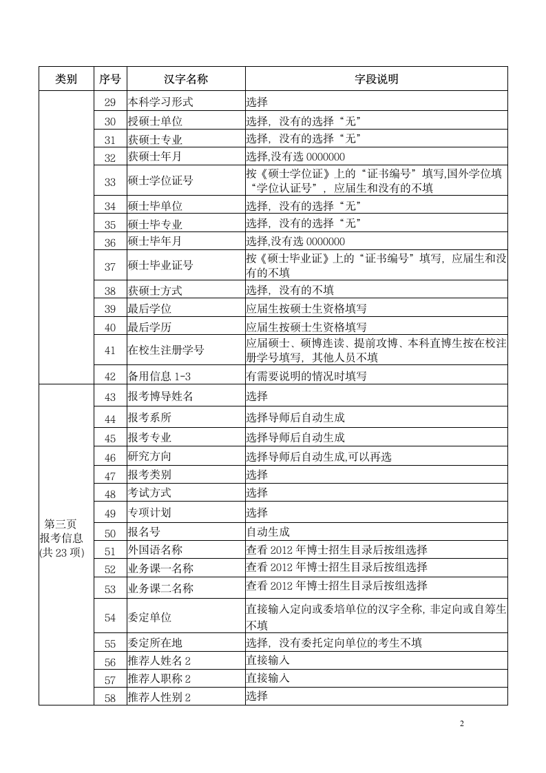 博士网上报名系统填写说明第2页