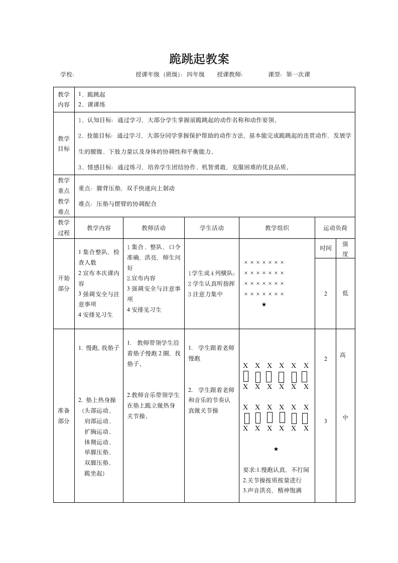 四年级体育教案-跪跳起全国通用.doc第1页