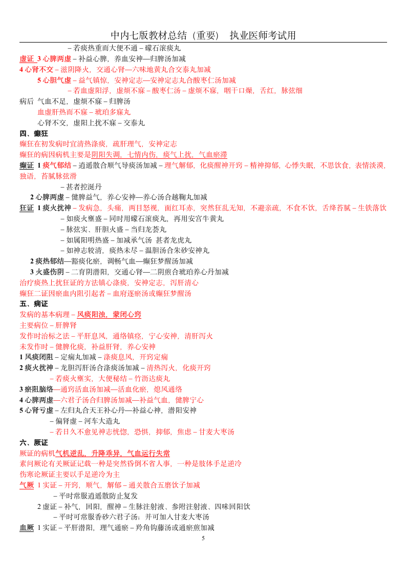 中医内科学执业医师考试打印版第5页