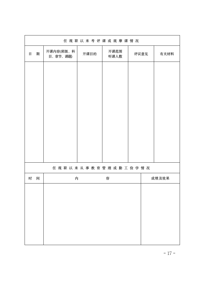 亳州市中小学幼儿园教师职务任职资格评审表第7页