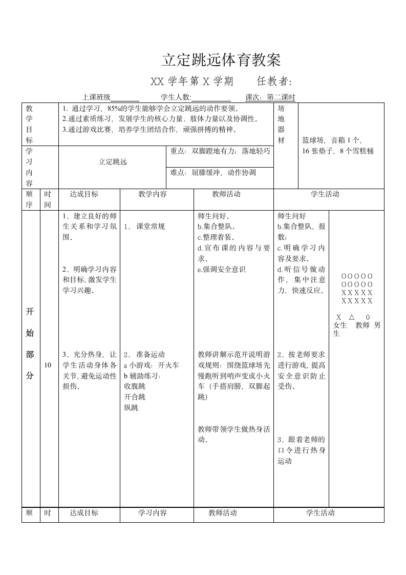 一年级 立定跳远 公开课教案+反思.doc第1页