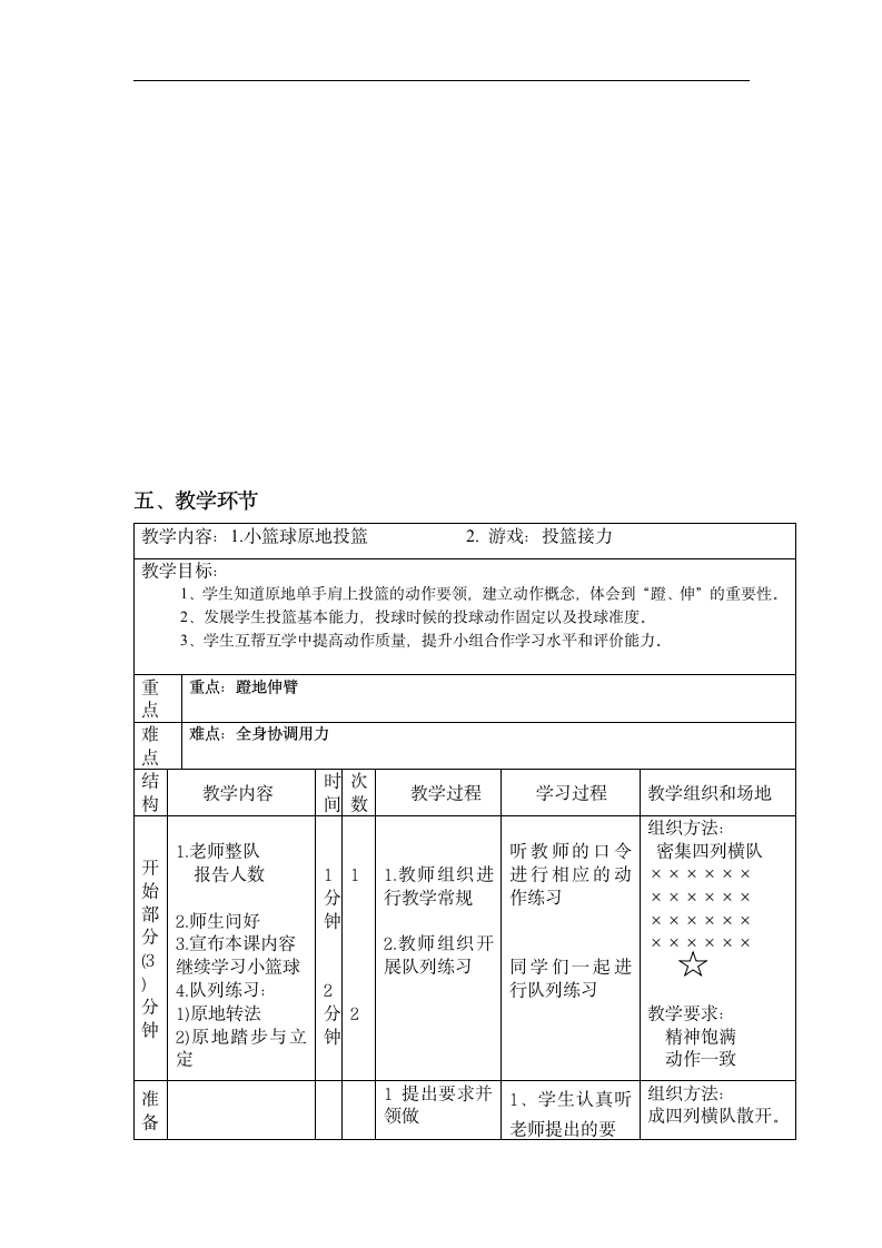 体育与健康人教版1～2年级全一册  6.1 投球进筐 教案（表格式）.doc第5页