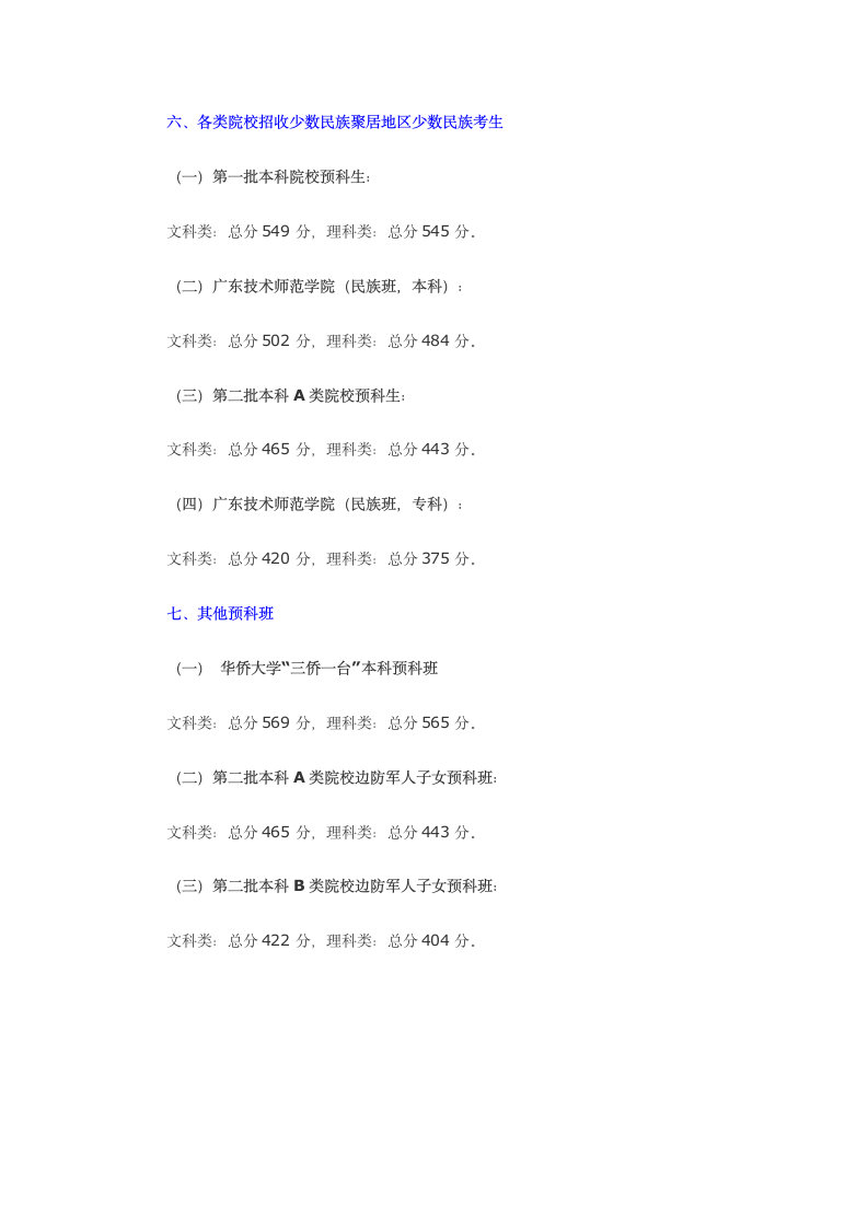 2012年广东高考录取分数线第3页