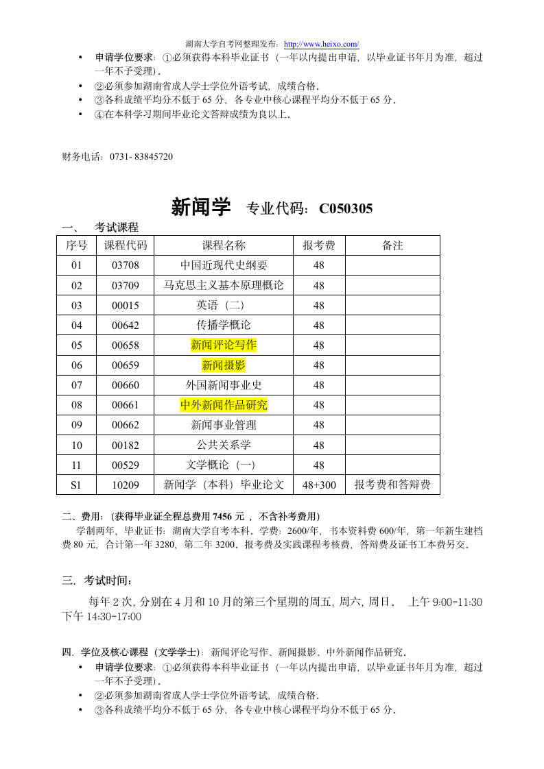 湖南大学自考各专业课程1第8页