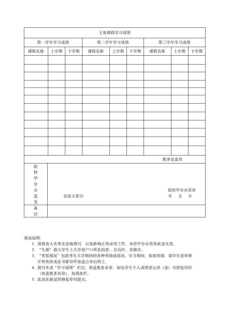 江西省2009年度考试录用公务员报名推荐表第2页