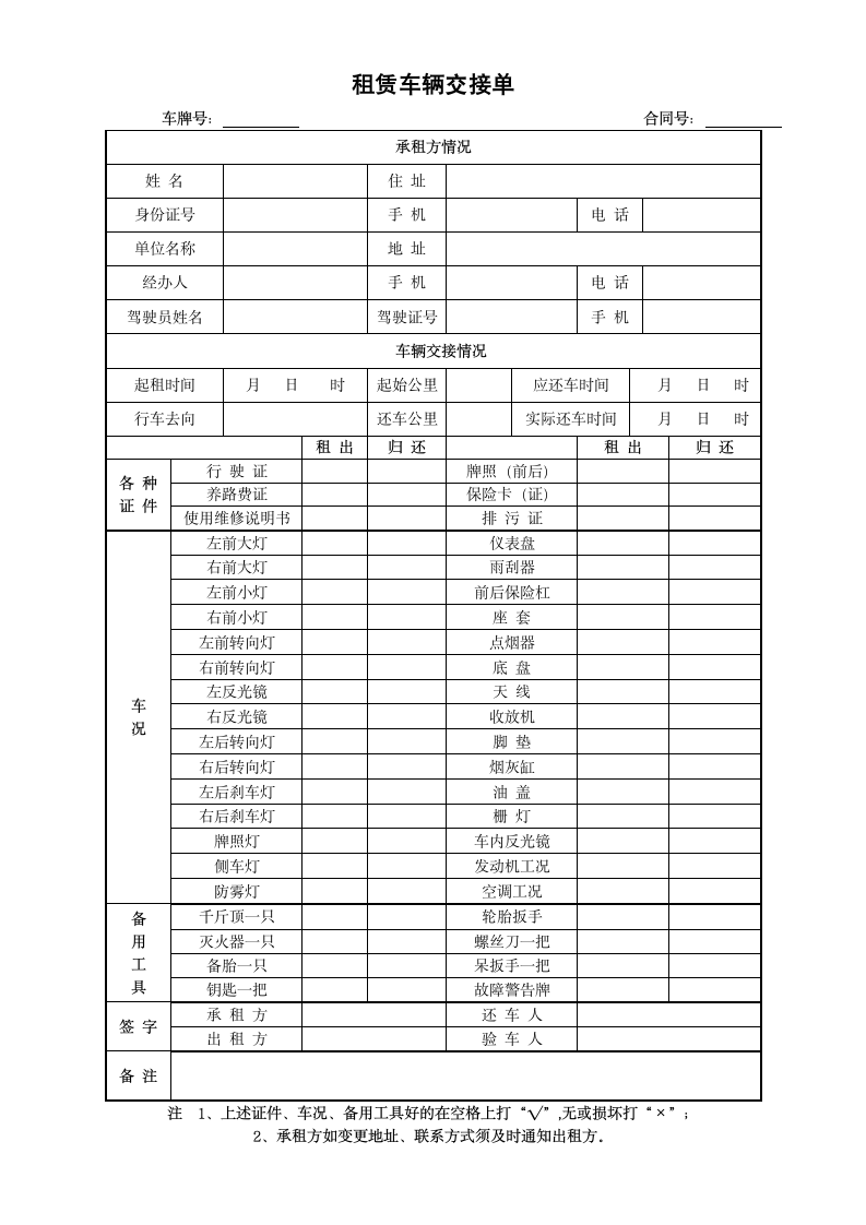 租赁车辆交接单.docx第1页