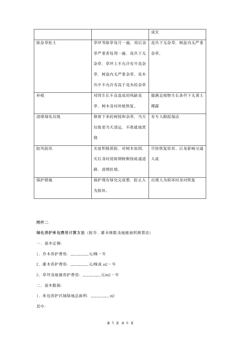 住宅小区绿化养护合同协议书范本 通用版.doc第5页