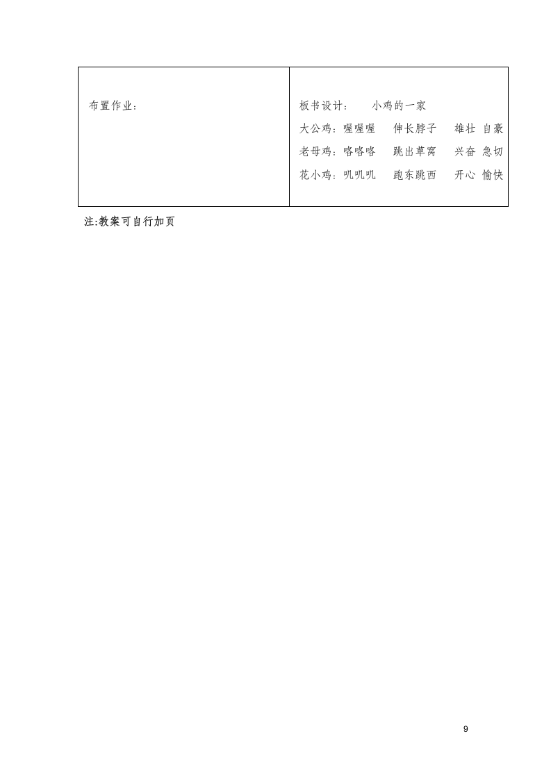 人音版   二年级上册音乐教案-4 《小鸡的一家》（表格式）.doc第9页