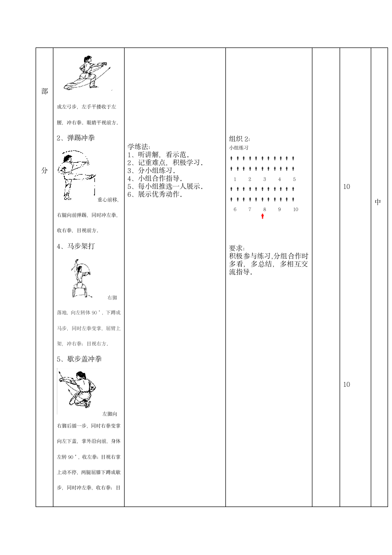 人教版体育与健康四年级 五步拳 教案.doc第2页