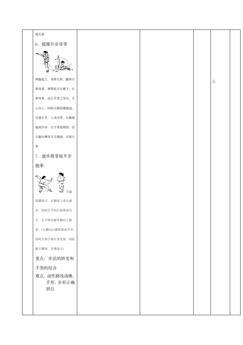 人教版体育与健康四年级 五步拳 教案.doc第3页