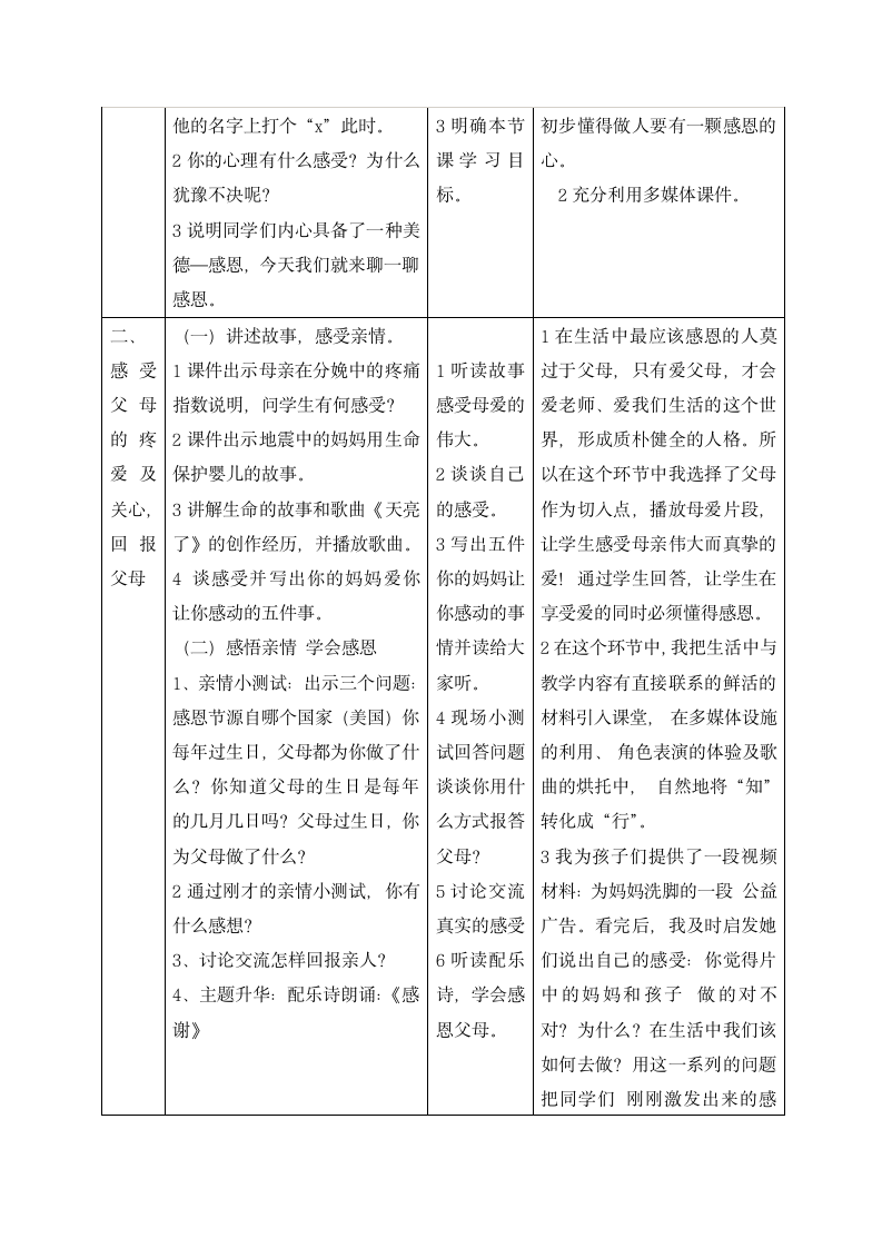 六年级下册心理健康教育教案- 5学会感恩  辽大版.doc第3页