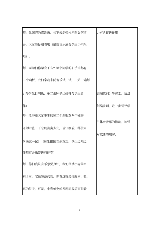 第6课小精灵小青蛙找家（教案）- 音乐一年级上册（表格式）.doc第9页