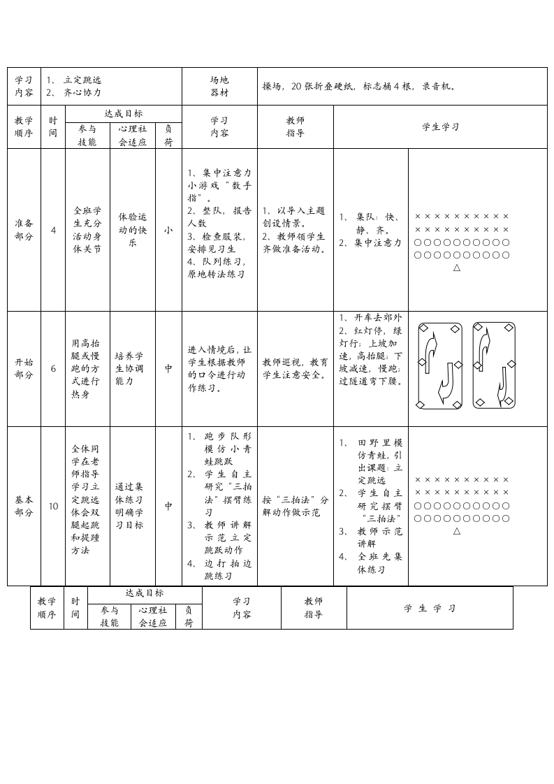 二年级体育水平二立定跳远 教案 全国通用.doc第5页