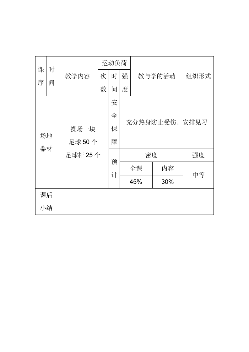 体育与健康人教1～2年级全一册足球绕杆练习教案.doc第4页