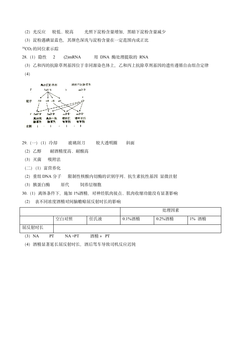 2021年浙江卷生物高考试题(高清图)第10页