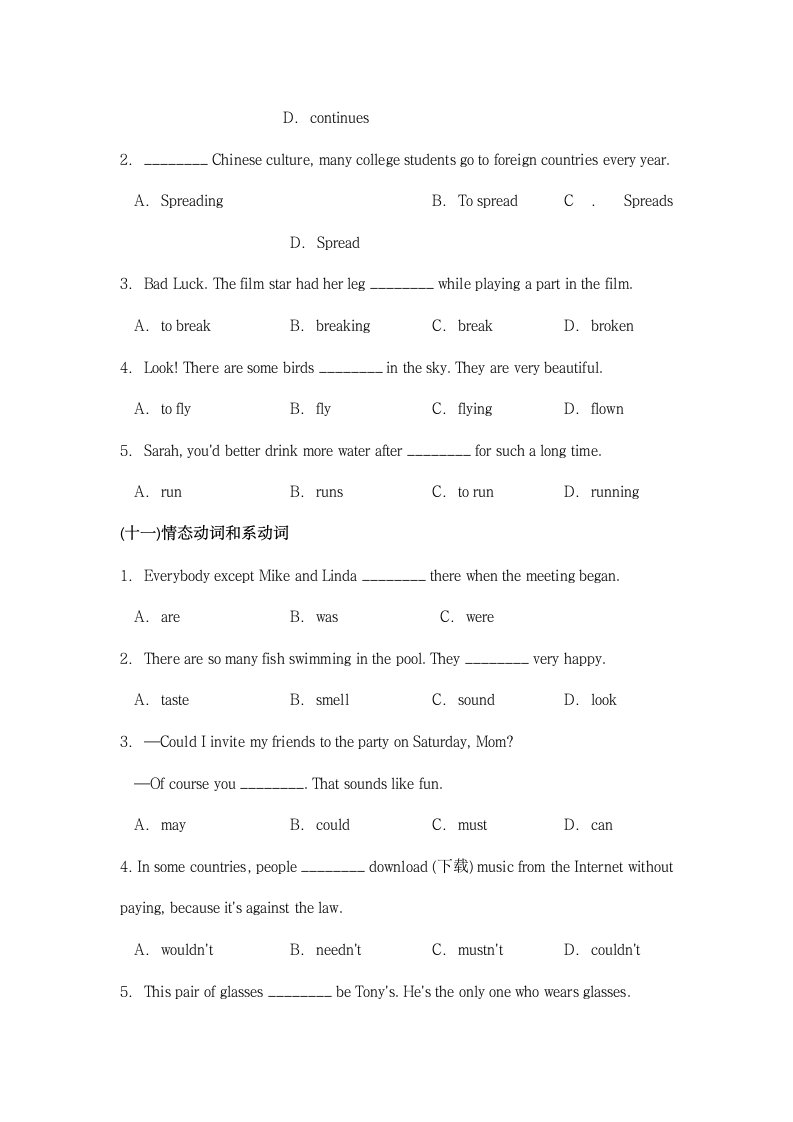 中考英语备考专题语法专训.doc第11页