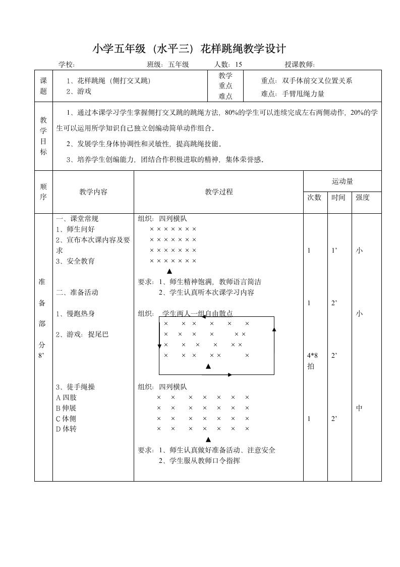 人教版体育与健康五年级-跳绳教案.doc第2页