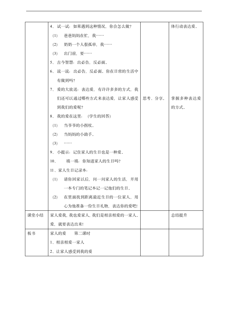 小学品德与社会人教部编版一年级下册《10家人的爱第二课时》教案.docx第2页