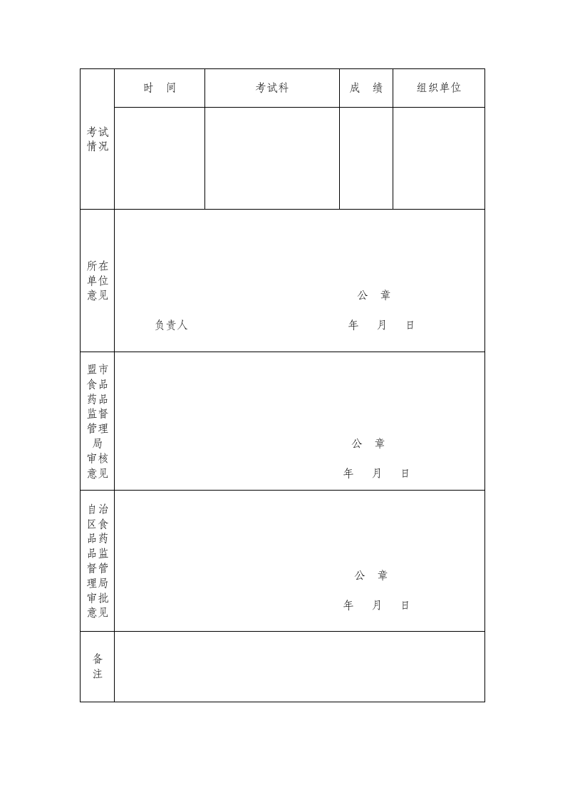 驻店药师考试报名申请表第2页