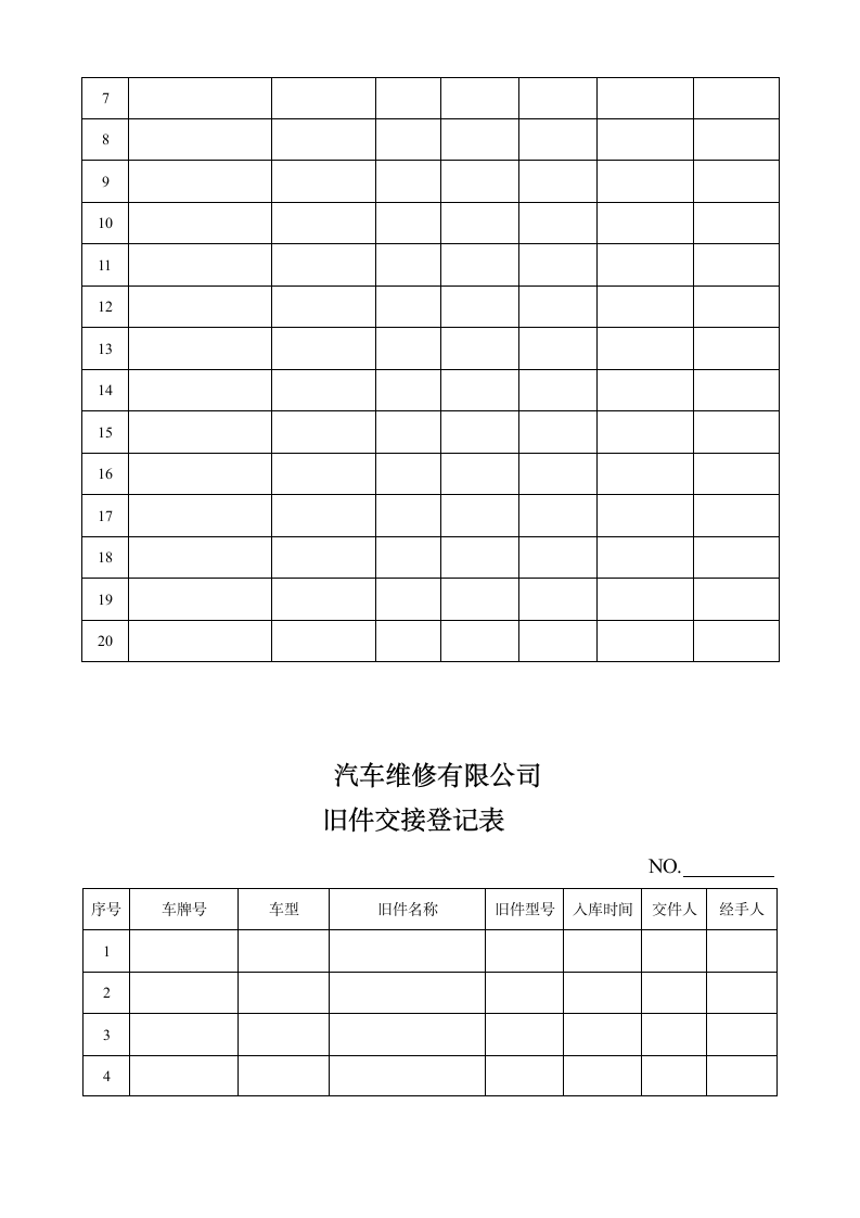 汽车维修店－汽修管理制度表格大全.doc第10页