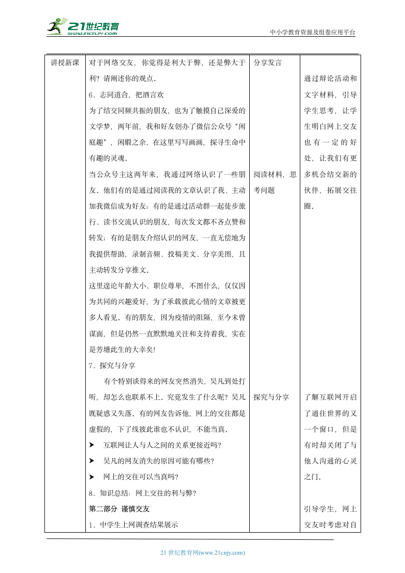 【核心素养目标】5.2网上交友新时空 教案.doc第2页