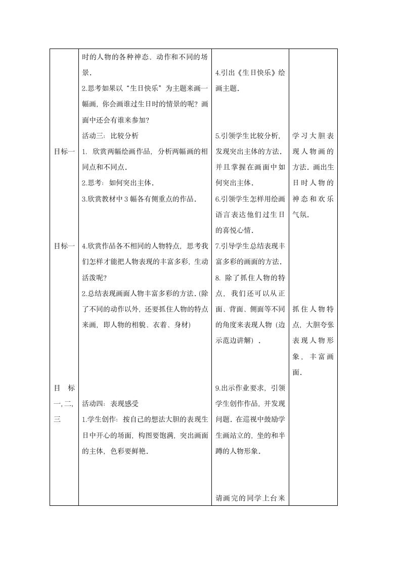 湖南美术出版社小学三年级美术下册 第2课 生日快乐 教学设计（表格式）.doc第3页