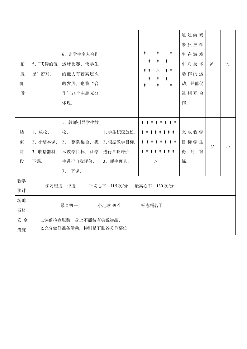 全国通用 五年级下册体育 正脚背运球  教案.doc第6页