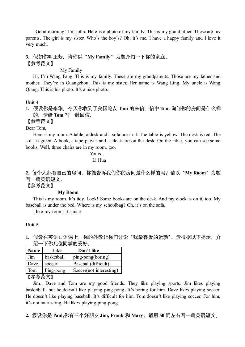 人教版初一上册英语作文范文.doc第2页