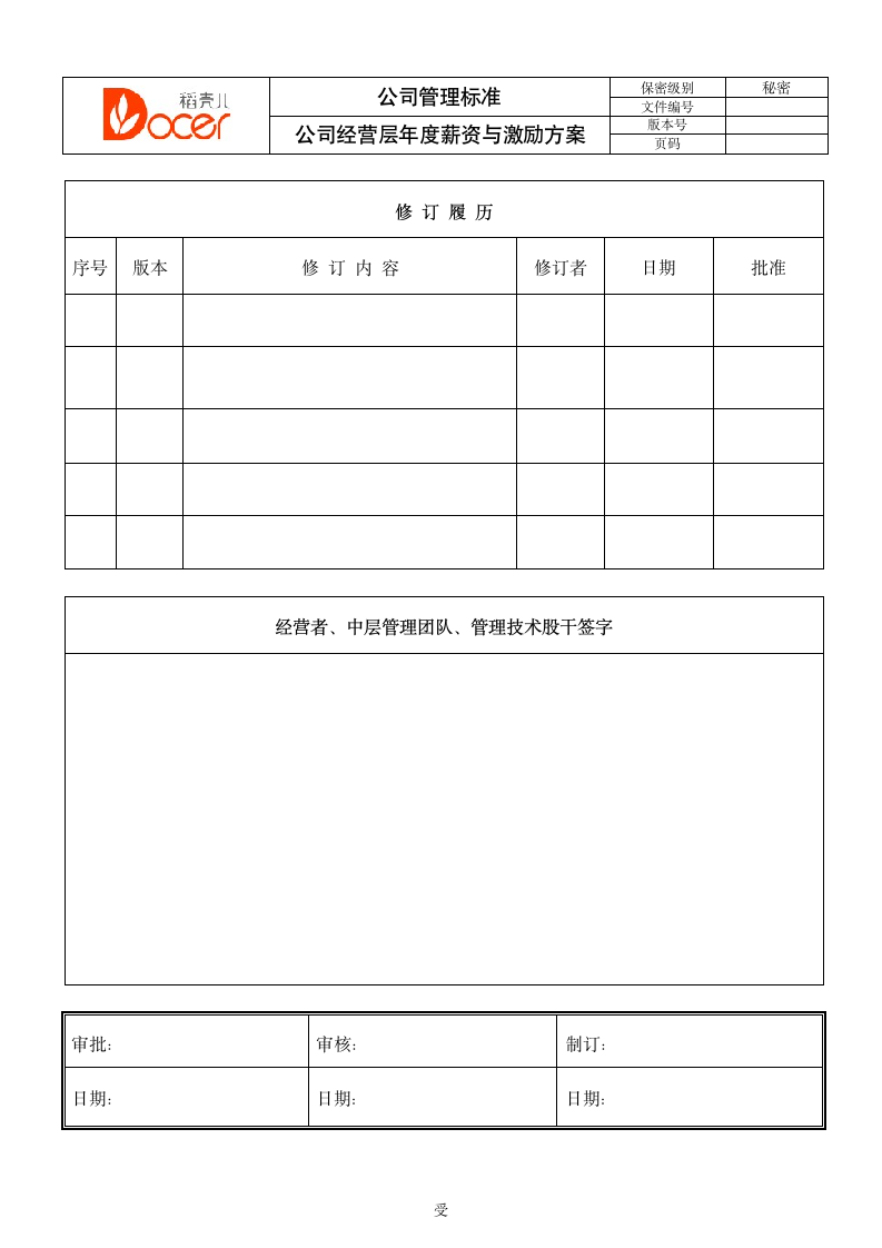 公司经营层年度薪酬与激励方案.docx第1页