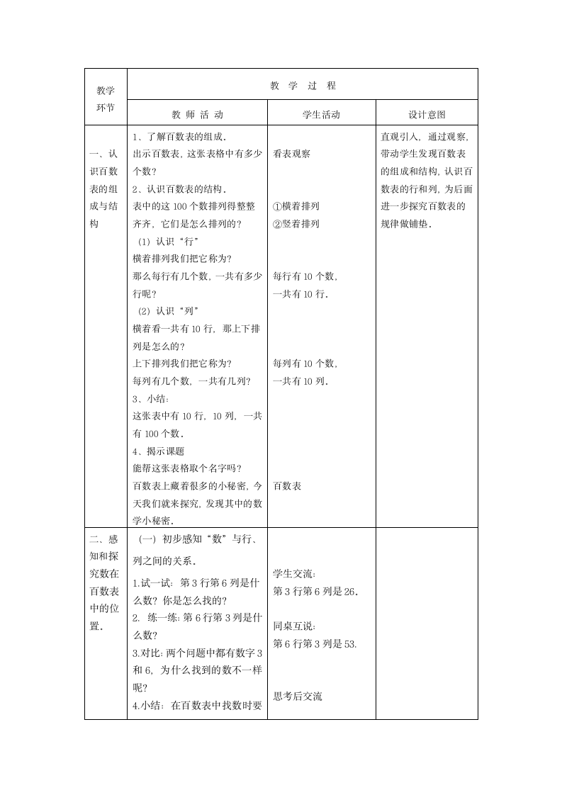 一年级下册数学教案-6.1   百数表 沪教版.doc第3页