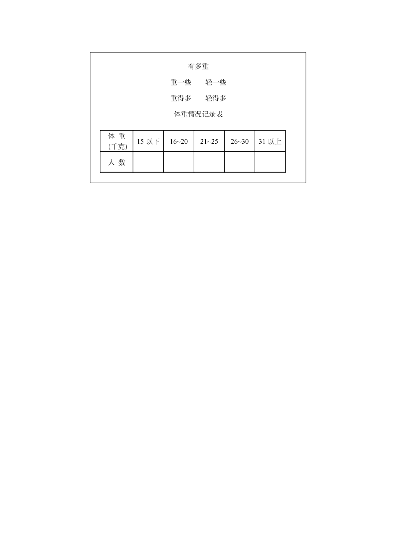 人教版二年级数学《有多重》教案.doc第5页