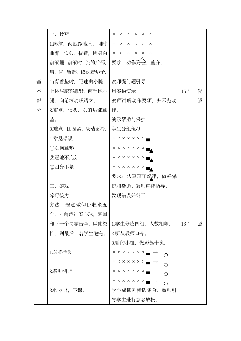 六年级体育教案-前滚翻 全国通用.doc第2页