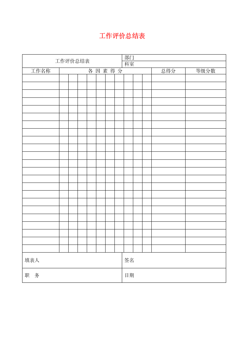 企业之工作评价总结表.doc第2页