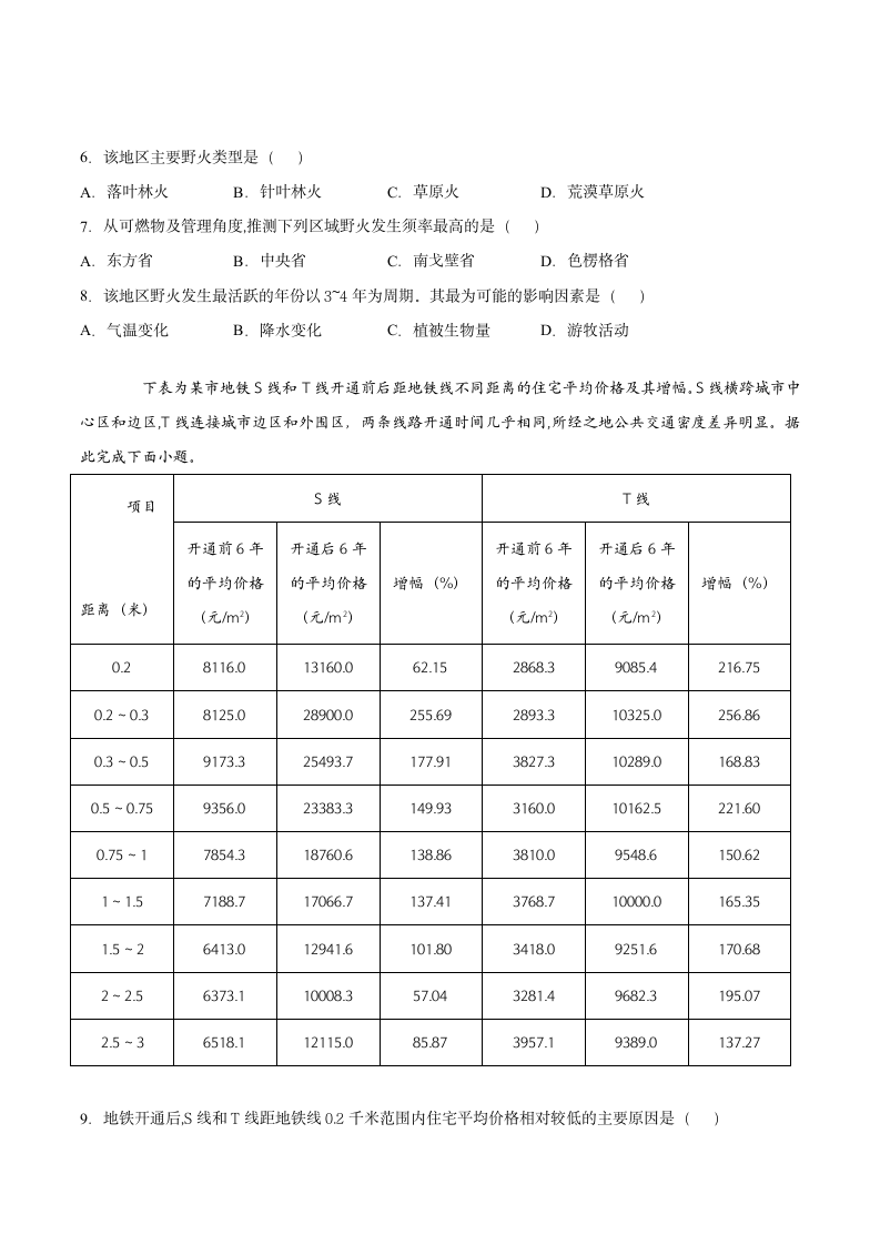 2021年湖南卷地理高考真题第3页