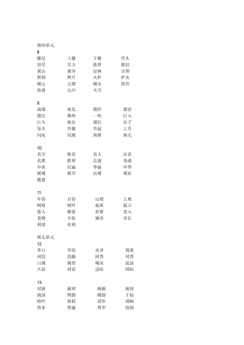 部编版二年级语文上册全一册词语听写单.doc第3页