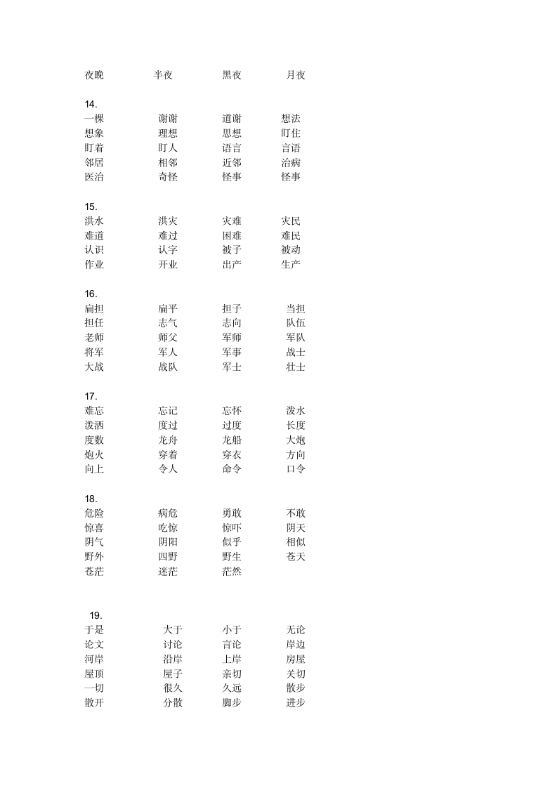 部编版二年级语文上册全一册词语听写单.doc第4页