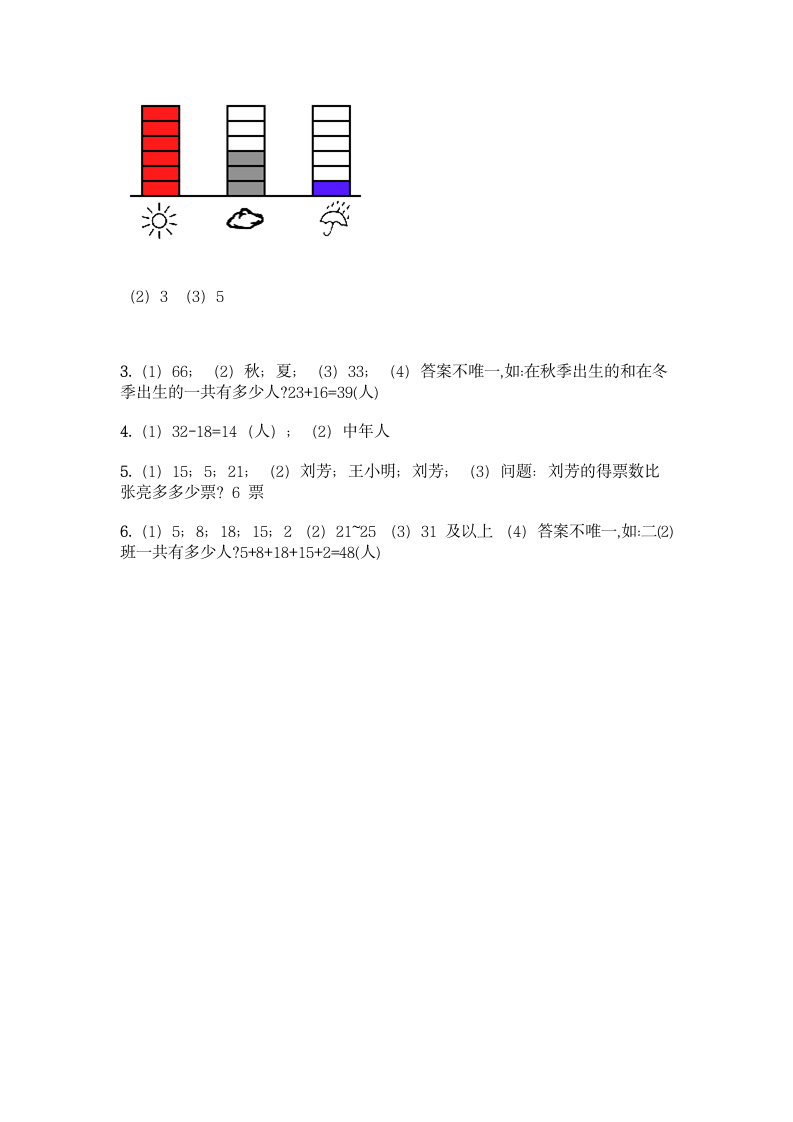 冀教版二年级上册数学第六单元 象形统计图和统计表同步练习题（含答案）.doc第11页