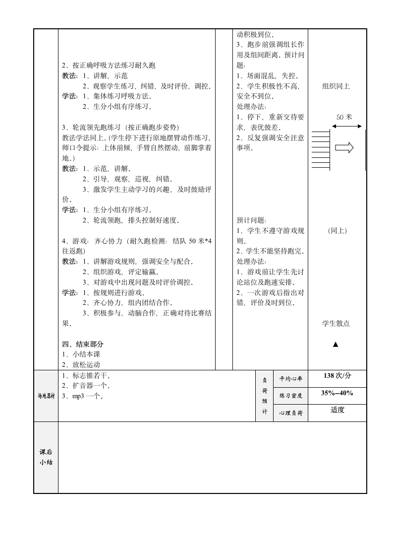 四年级体育教案 - 耐久跑  全国通用.doc第2页