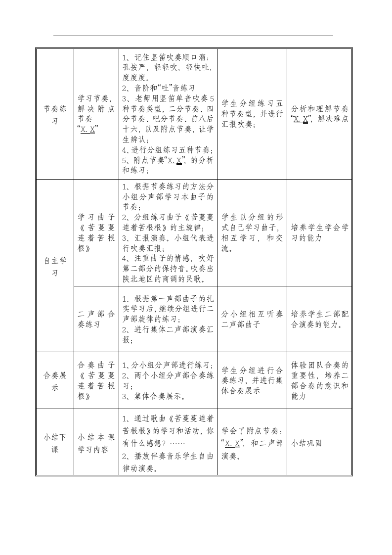 花城版 六年级下册音乐 第3课 学吹竖笛（七）｜教案（表格式）.doc第2页