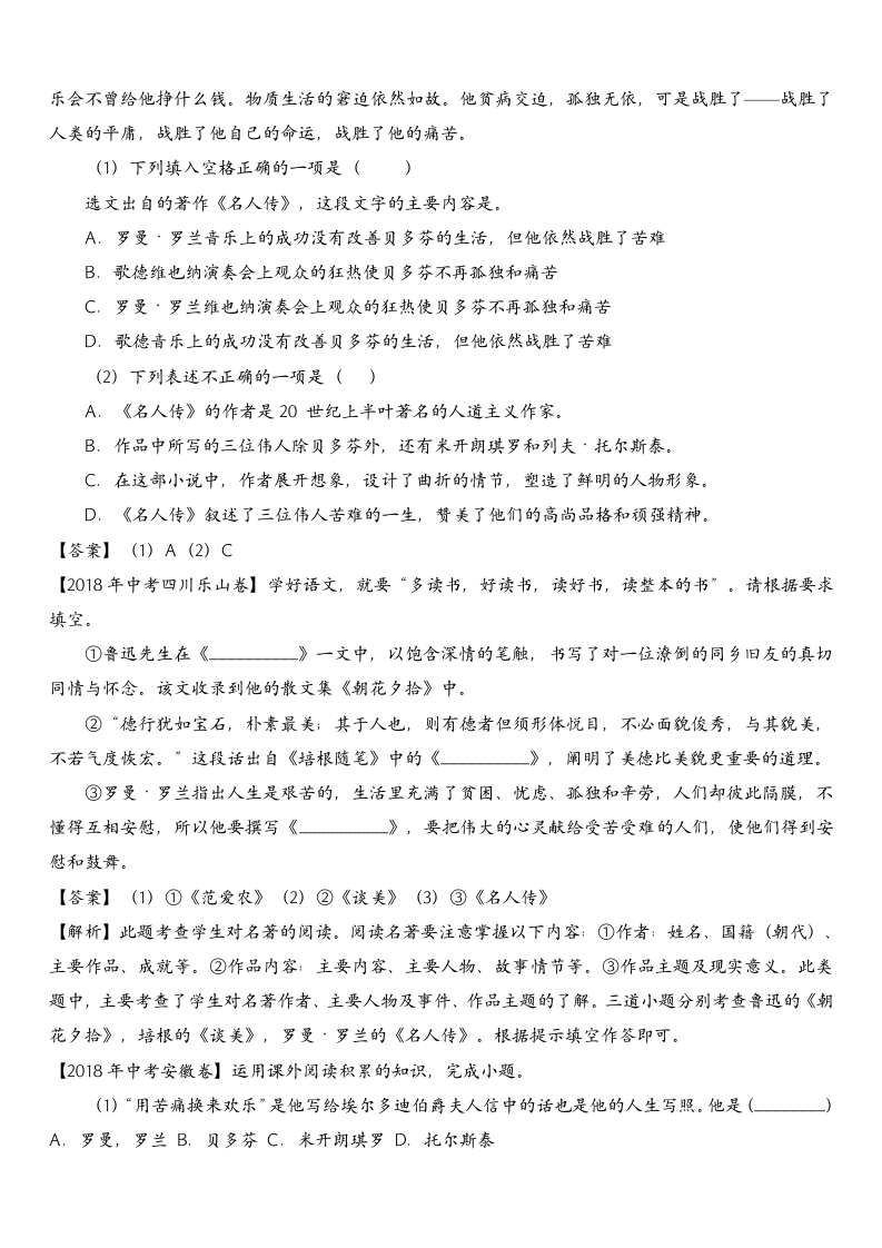 2020年中考语文名著阅读复习学案：课外名著阅读《名人传》.doc第3页