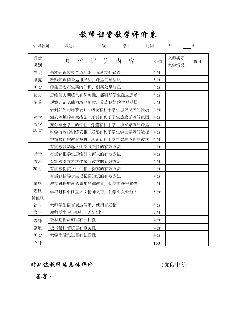 教师课堂教学评价表.docx第1页