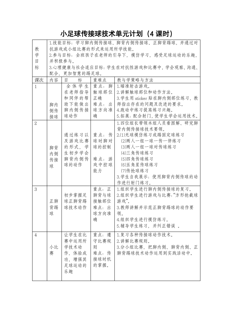 体育与健康三年级 足球脚弓踢球 教案.doc第3页