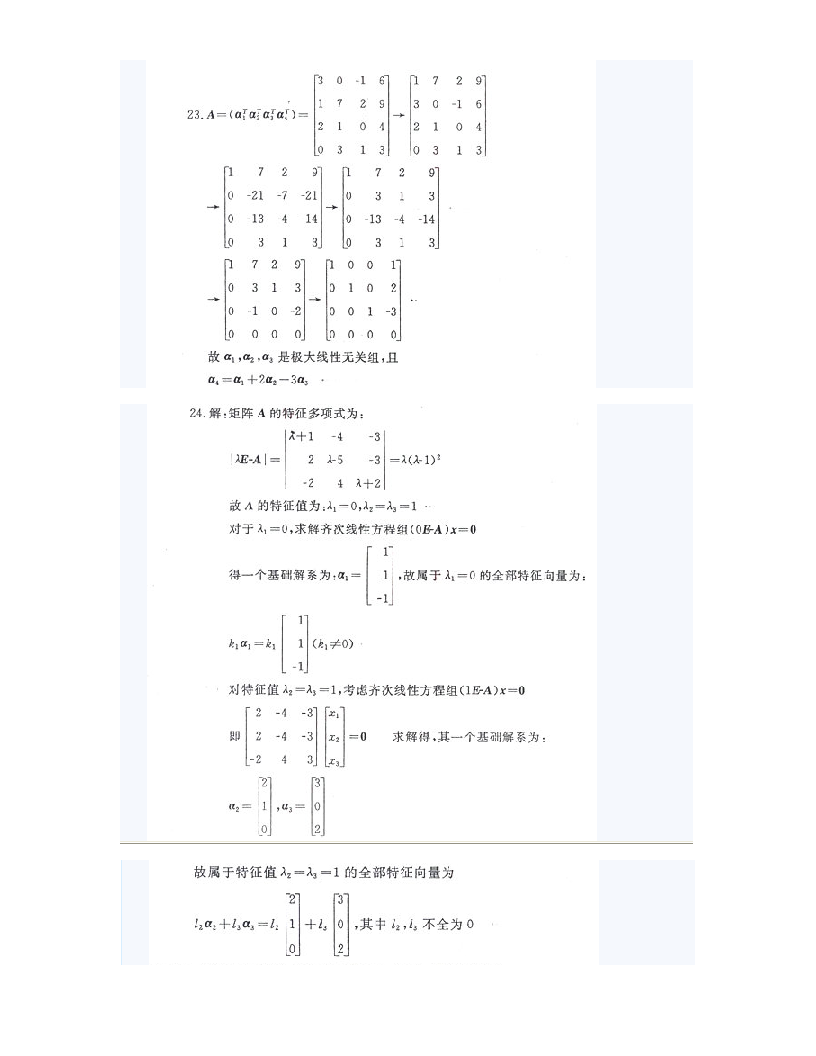 2012年1月自考线性代数(经管类)试题及答案第5页