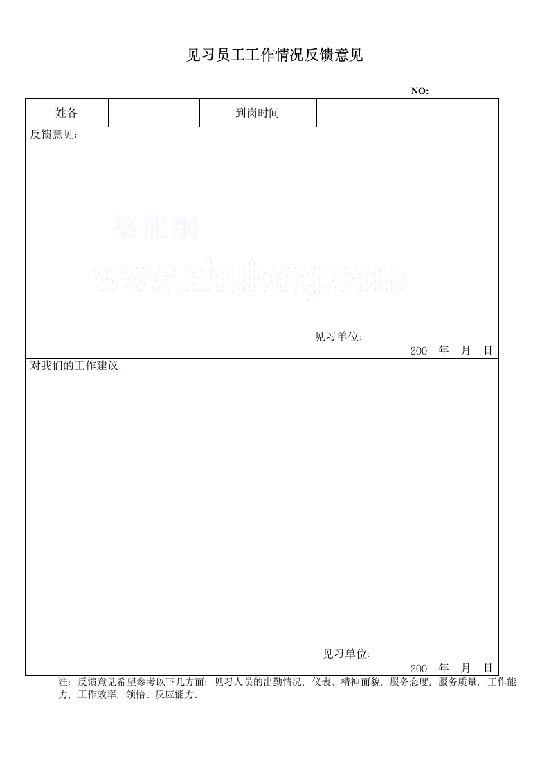 见习员工工作情况反馈意见.docx第1页