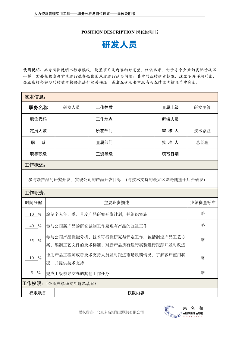 岗位说明书——研发人员.doc第2页