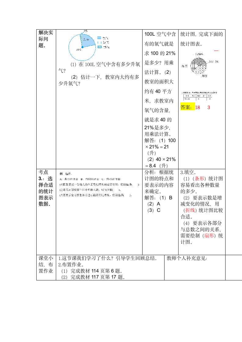 人教版数学六年级上册第九单元总复习《统计与概率》教案（表格版）.doc第2页