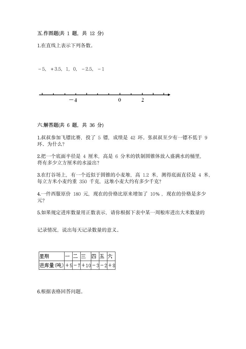 人教版数学小升初测试卷（含答案）.doc第4页