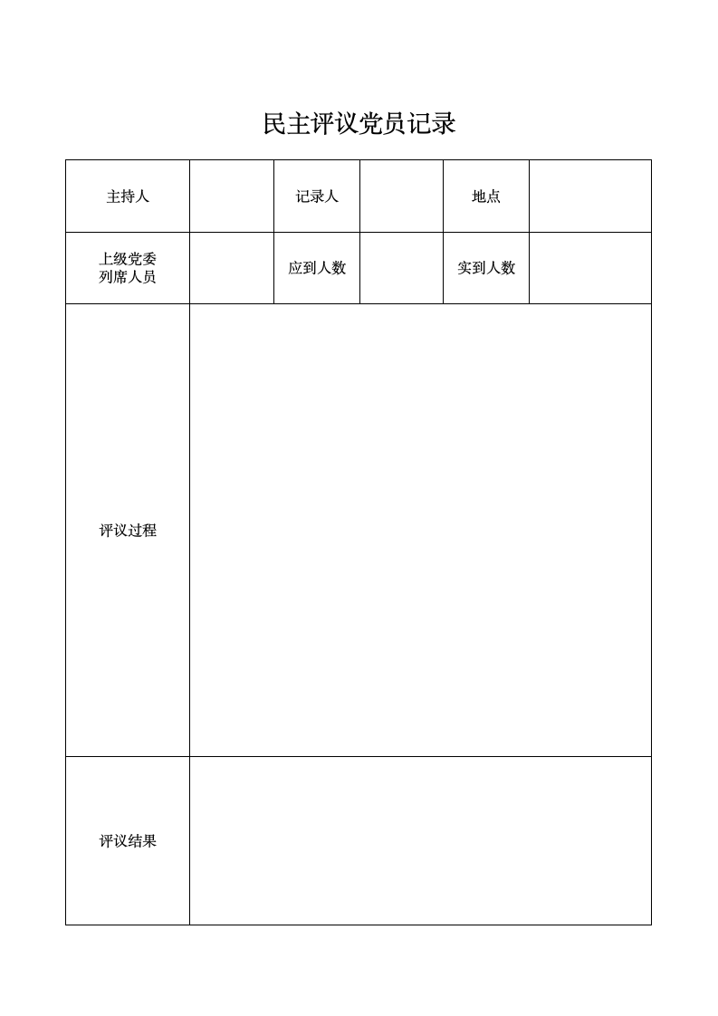 民主评议党员记录（附签到表）.docx第1页